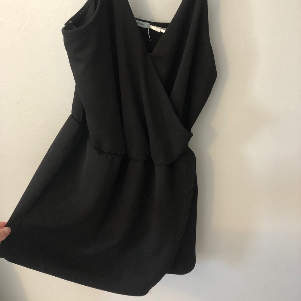 Black mock wrap romper
